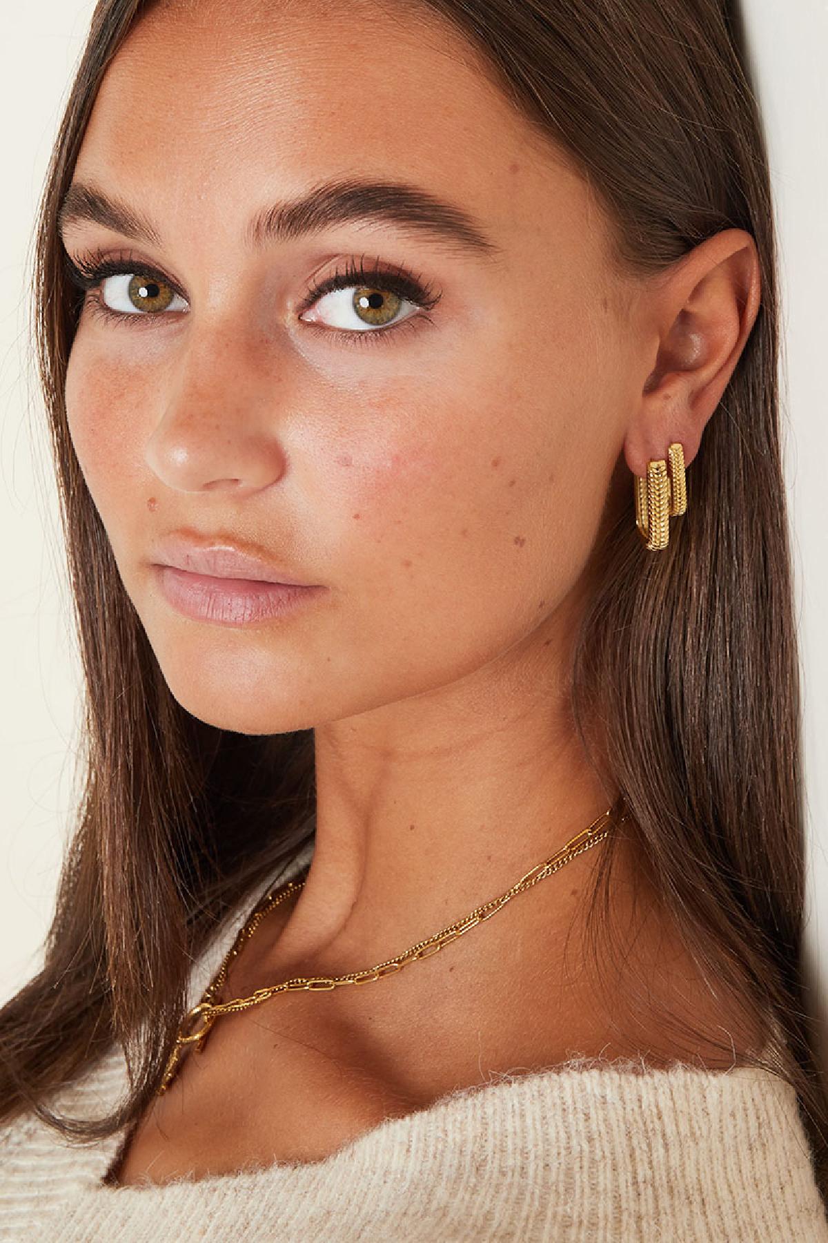 Earrings Luxe Woven Rectangle - Silver