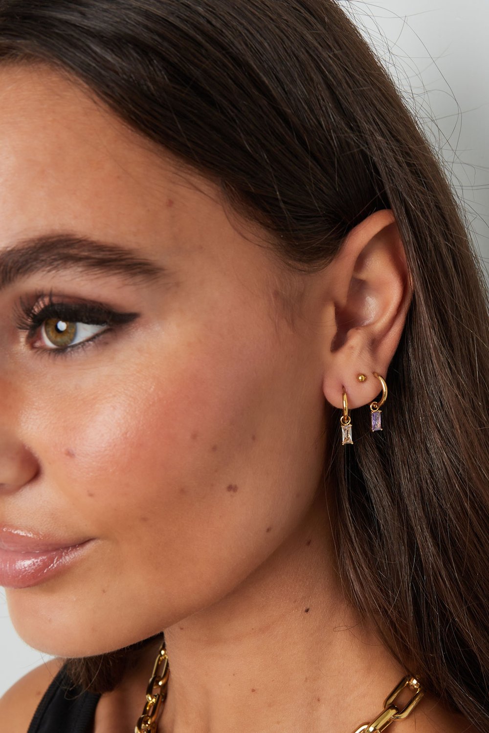 Earrings Luxe Woven Rectangle - Silver