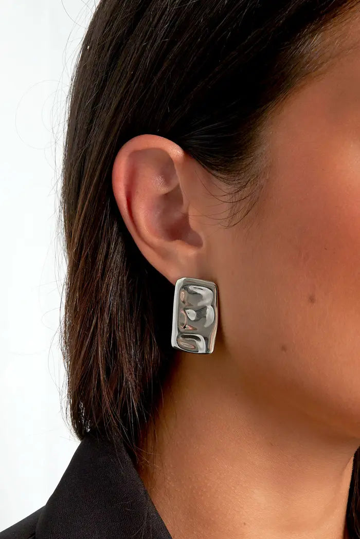 Orecchini Luxe Texture Sottile - Argento