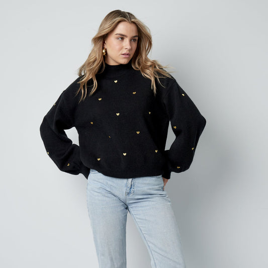 Pulover Sweetheart Charm - black