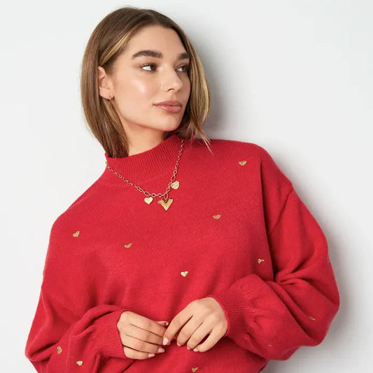 Pulover Sweetheart Charm - red