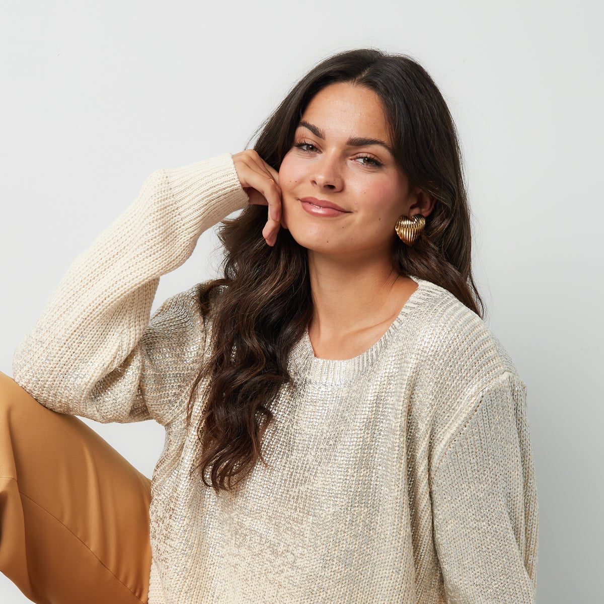 Glitz and Glow pullover - silver