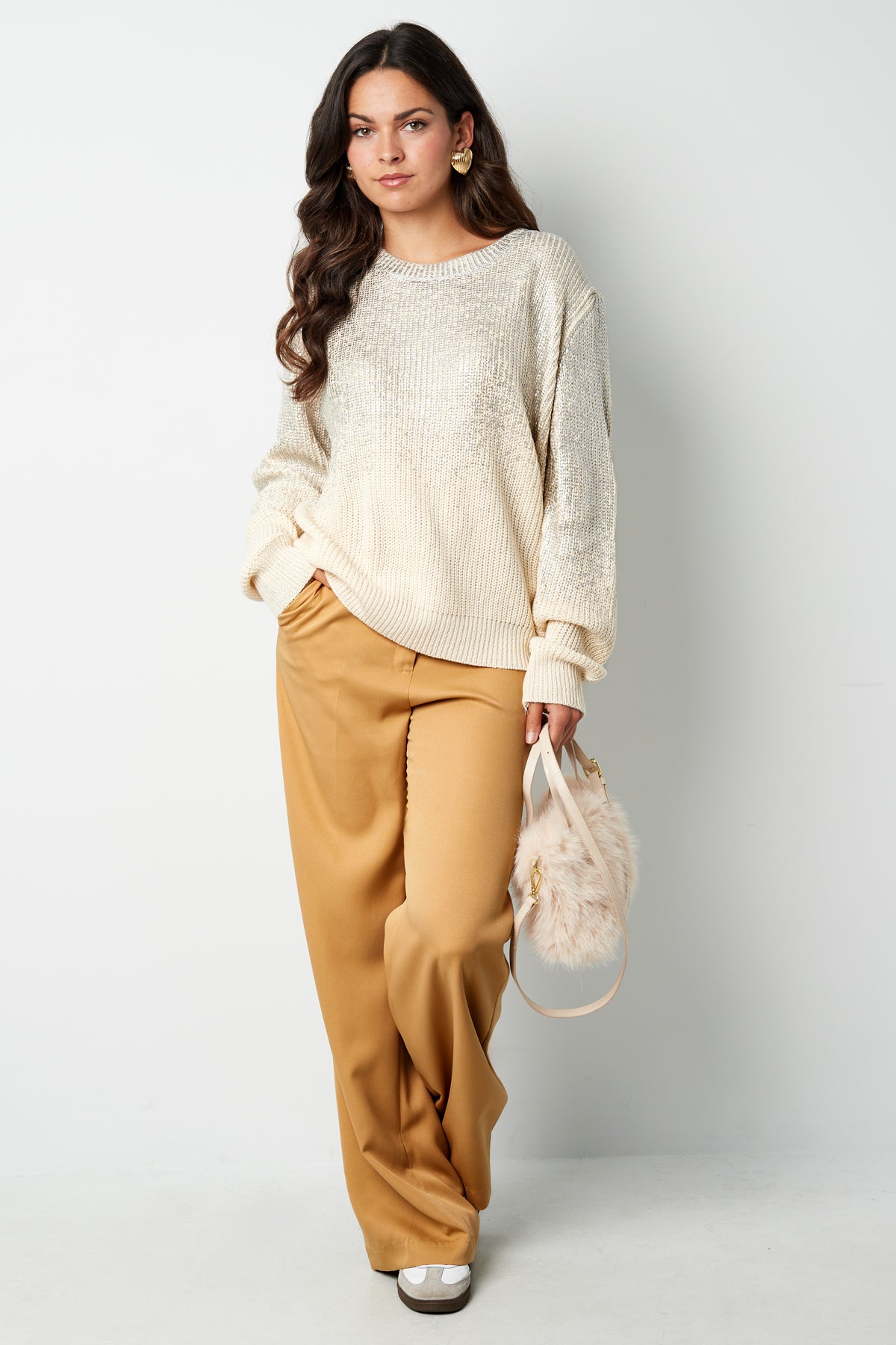 Glitz and Glow pullover - silver