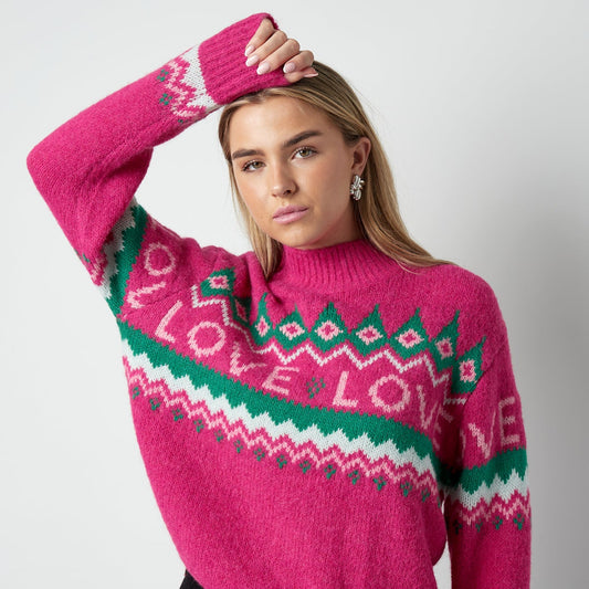 Pulover Love - pink