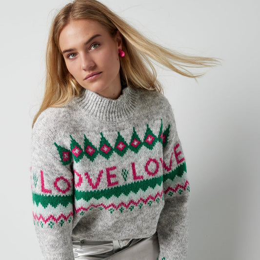 Pulover Love - grey