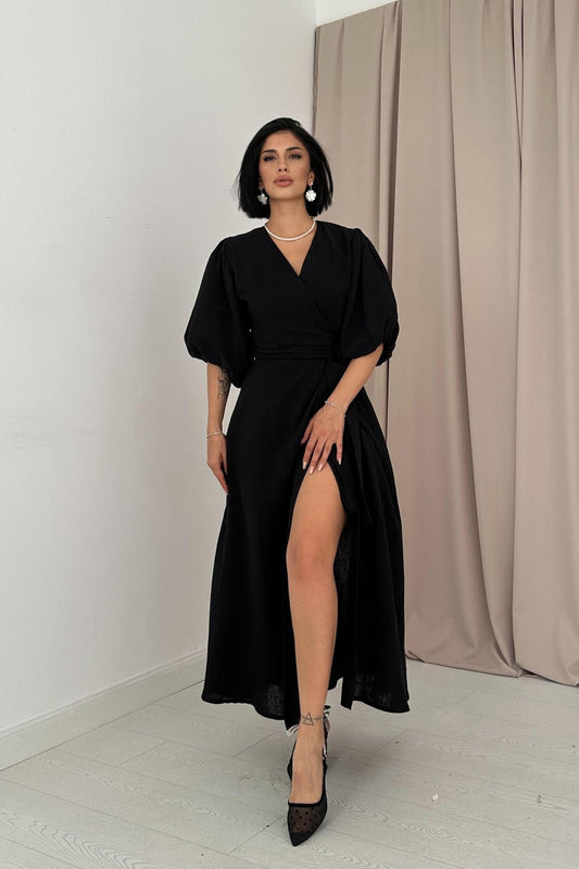 Haljina Style Belted Muslin - black