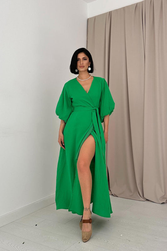 Haljina Style Belted Muslin - green