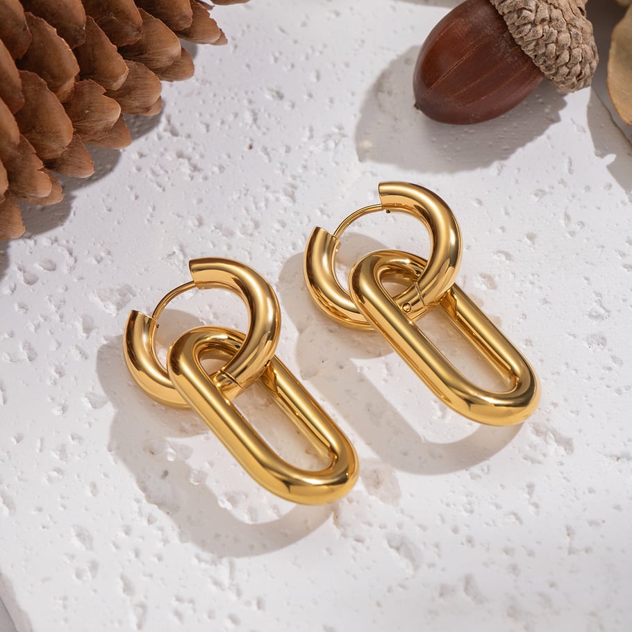 Naušnice Luxe Hoop Circle - gold