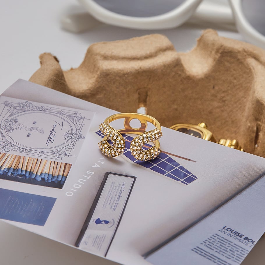 Prsten Luxe Paper Clip Zircon