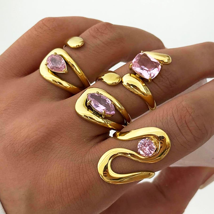 Prsten Luxe Light Pink Drop