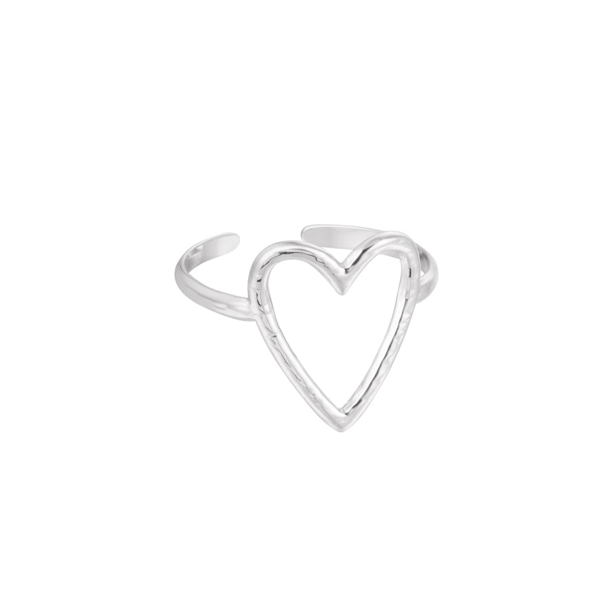 Prsten Luxe Big Heart - silver