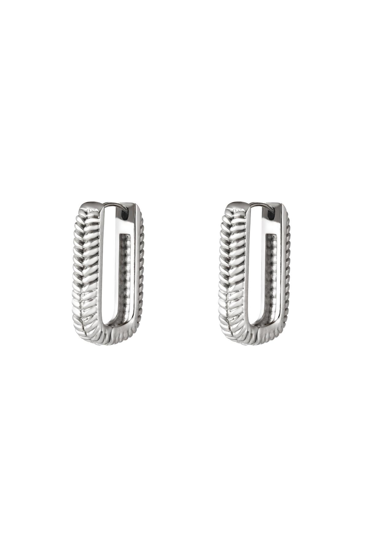 Naušnice Luxe Woven Rectangle - Silver