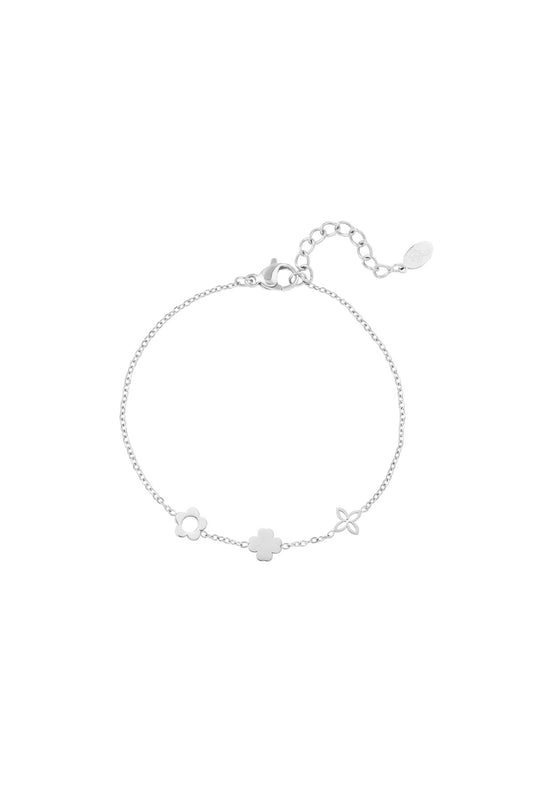Narukvica Luxe Three Flowers - silver