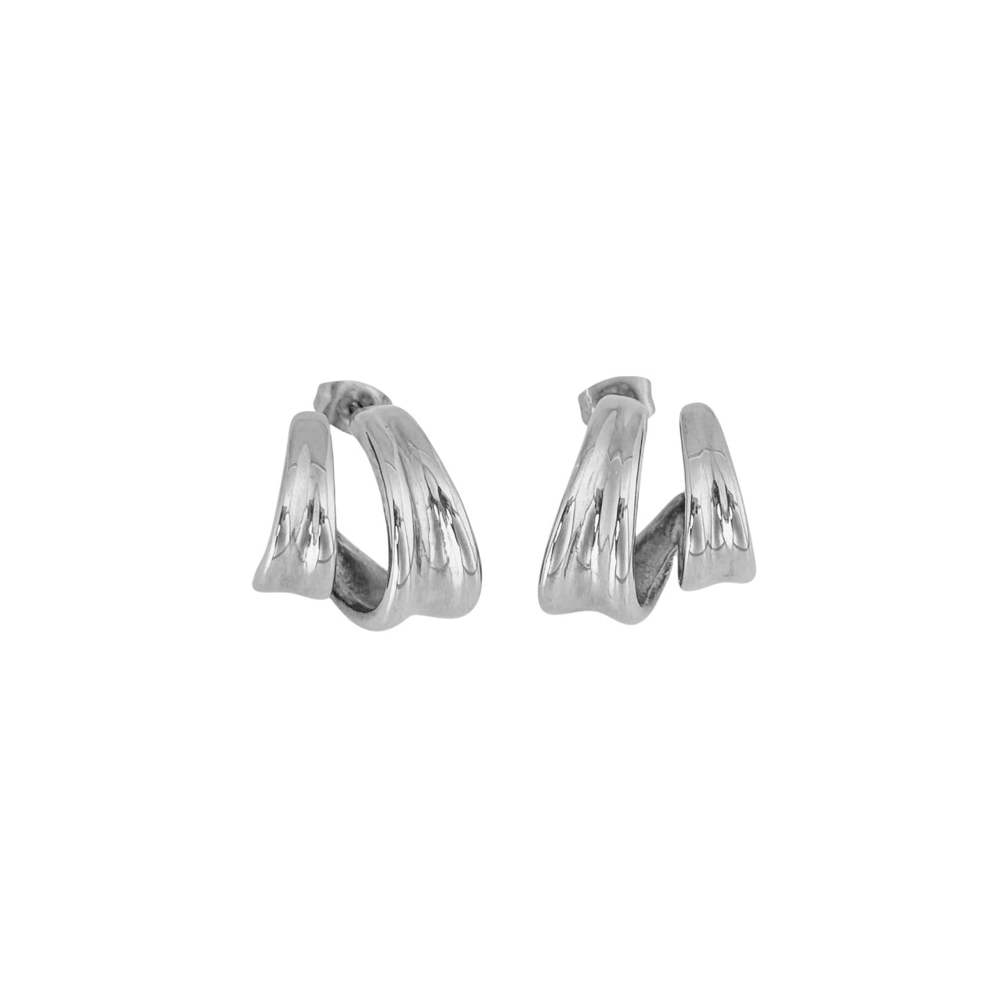 Naušnice Luxe Double Clip - silver