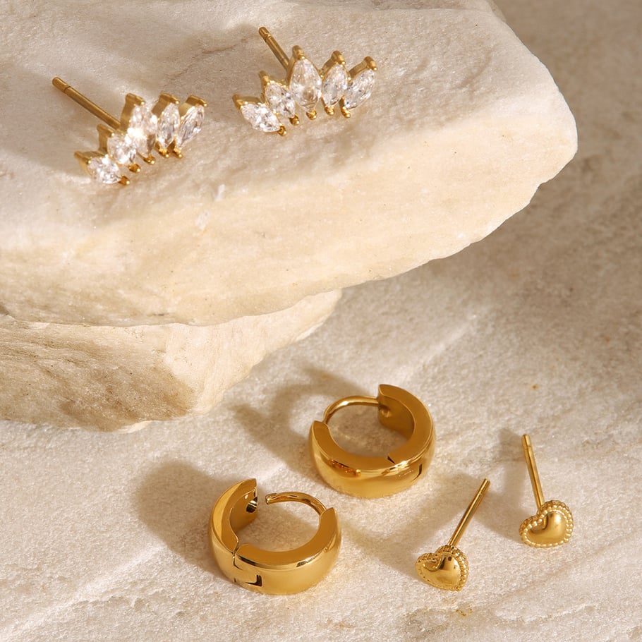 Luxe Sweet Heart Earring Set