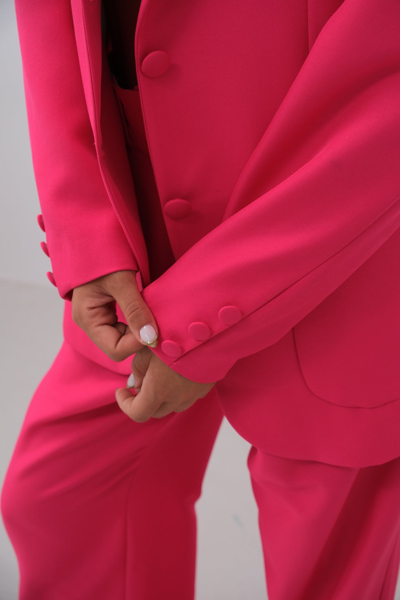Odijelo Waist Pleated Pant Blazer - Fuchsia