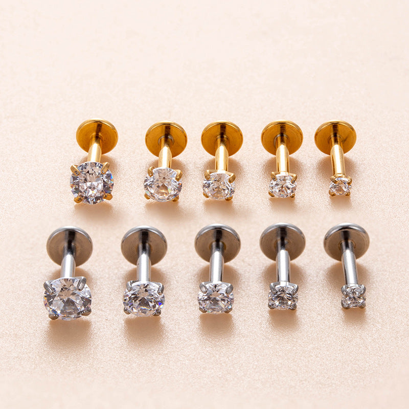Piercing Transparent Zircon - gold