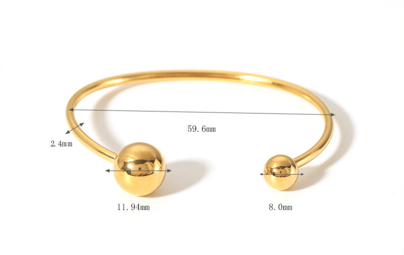 Narukvica Luxe Two Ball Bangle - silver
