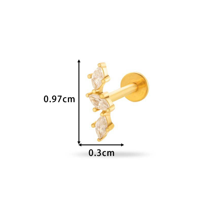 Piercing Three Ovals - gold