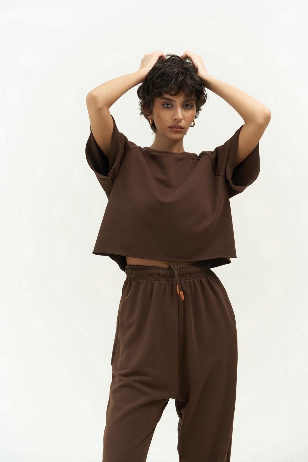 Maxi Shimmering Fabric Double Leg Suit - Ecru