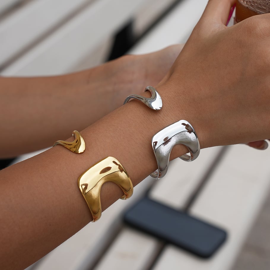 Narukvica Luxe Irregular Bangle - gold