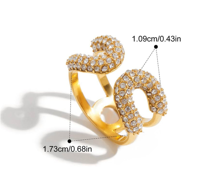 Prsten Luxe Paper Clip Zircon