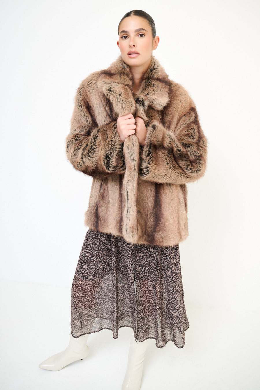 Jakna Fur Textured - camel