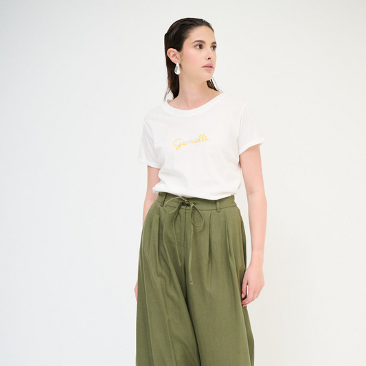 Hlače Style Pleated Wide - olive/beige/bordeaux