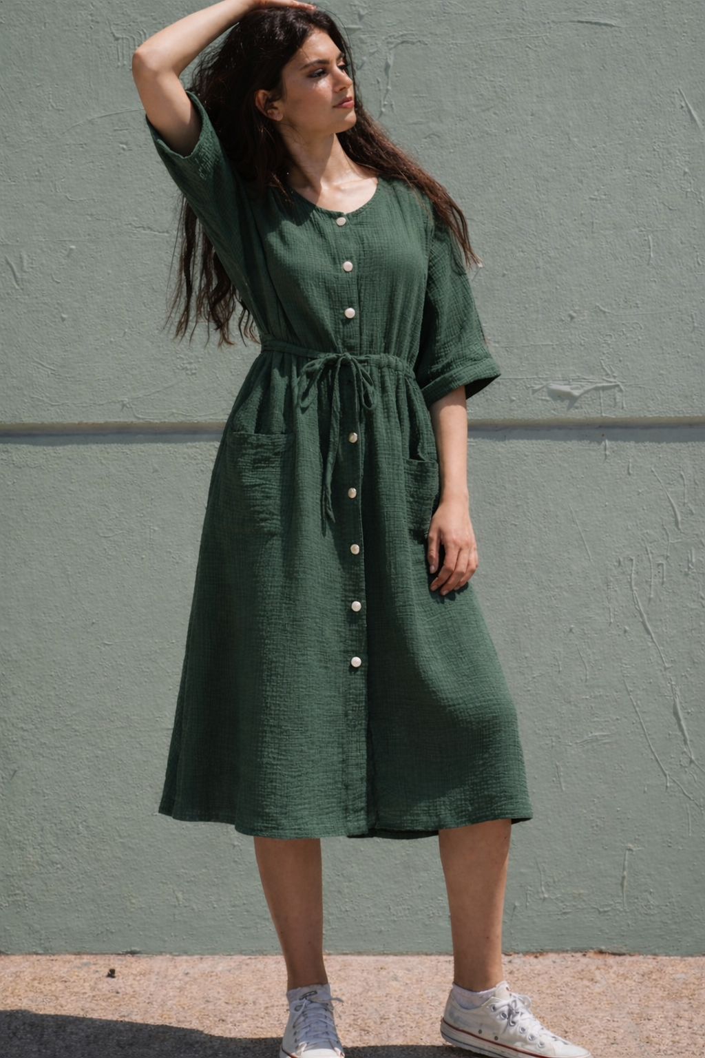 Summer loose MIDI - Military Green