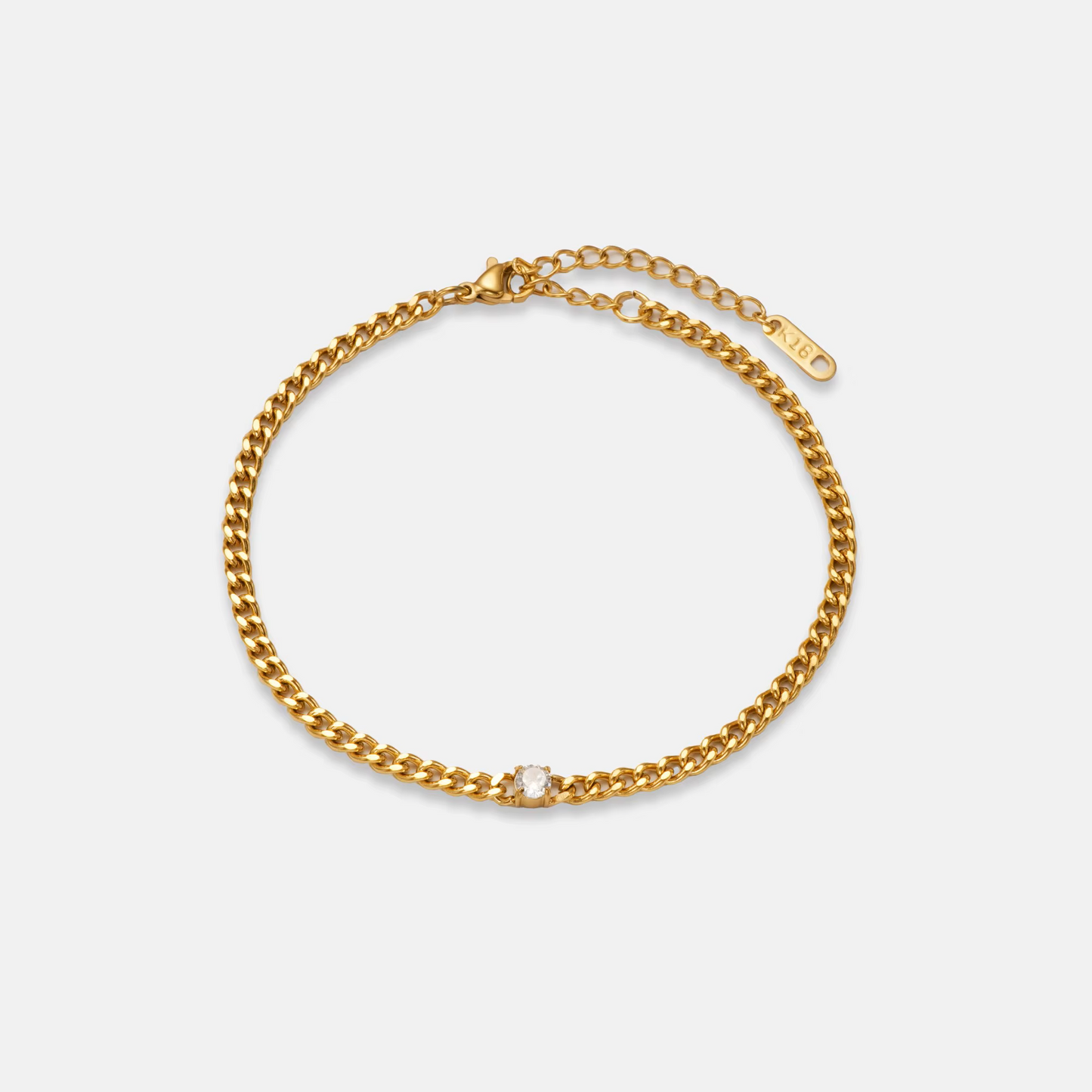 Teardrop anklet - gold