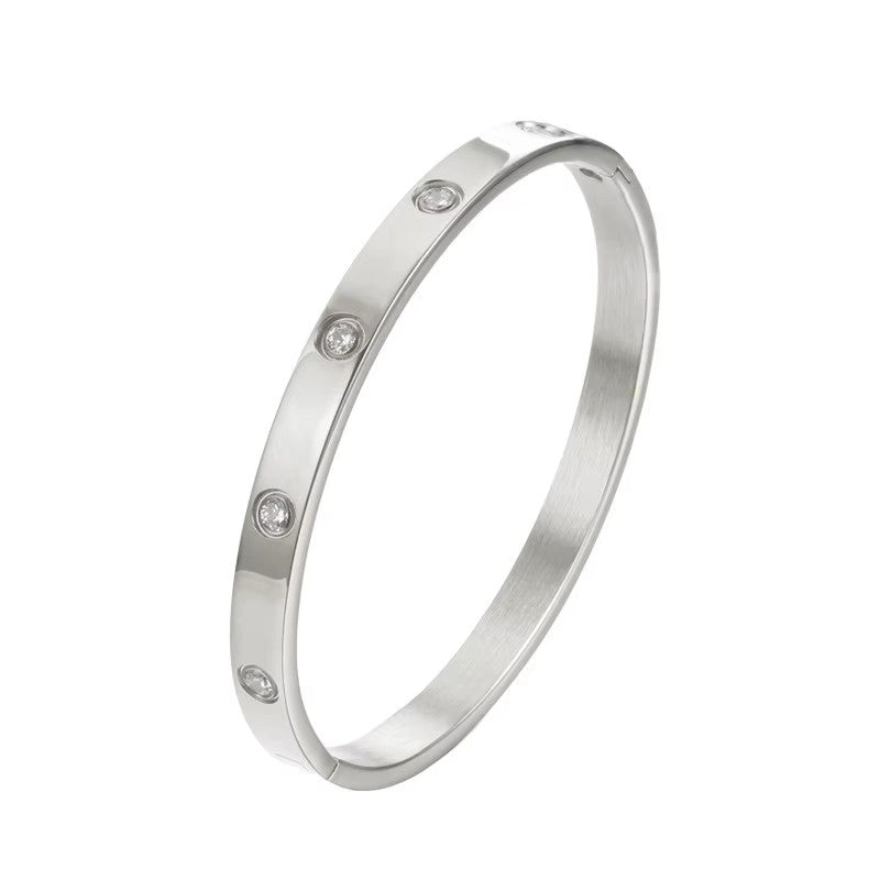 Bracciale Luxe Round Crystal - argento