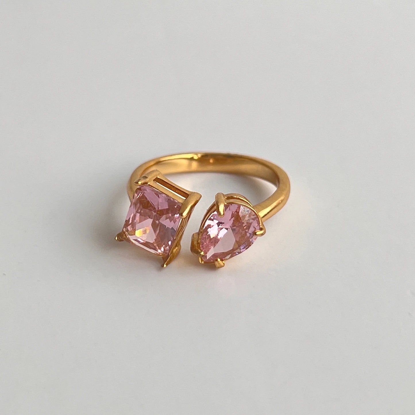 Prsten Luxe Square Waterdrop - pink