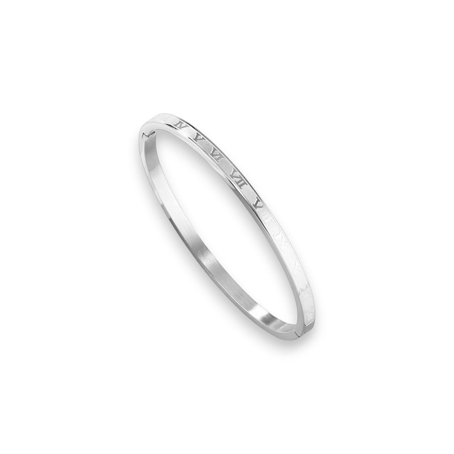 Bracciale Luxe Numeri Romani Sottili - argento
