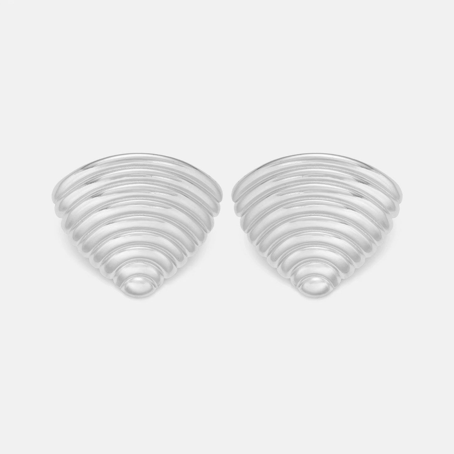 Naušnice Luxe Fan Stripe - silver