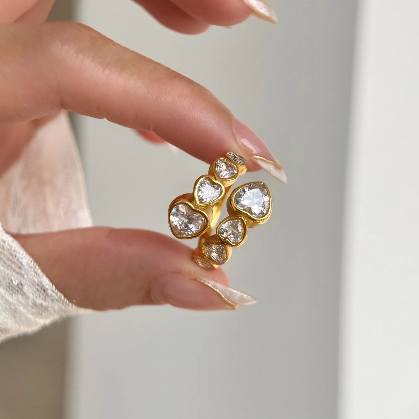 Prsten Luxe Love Heart White