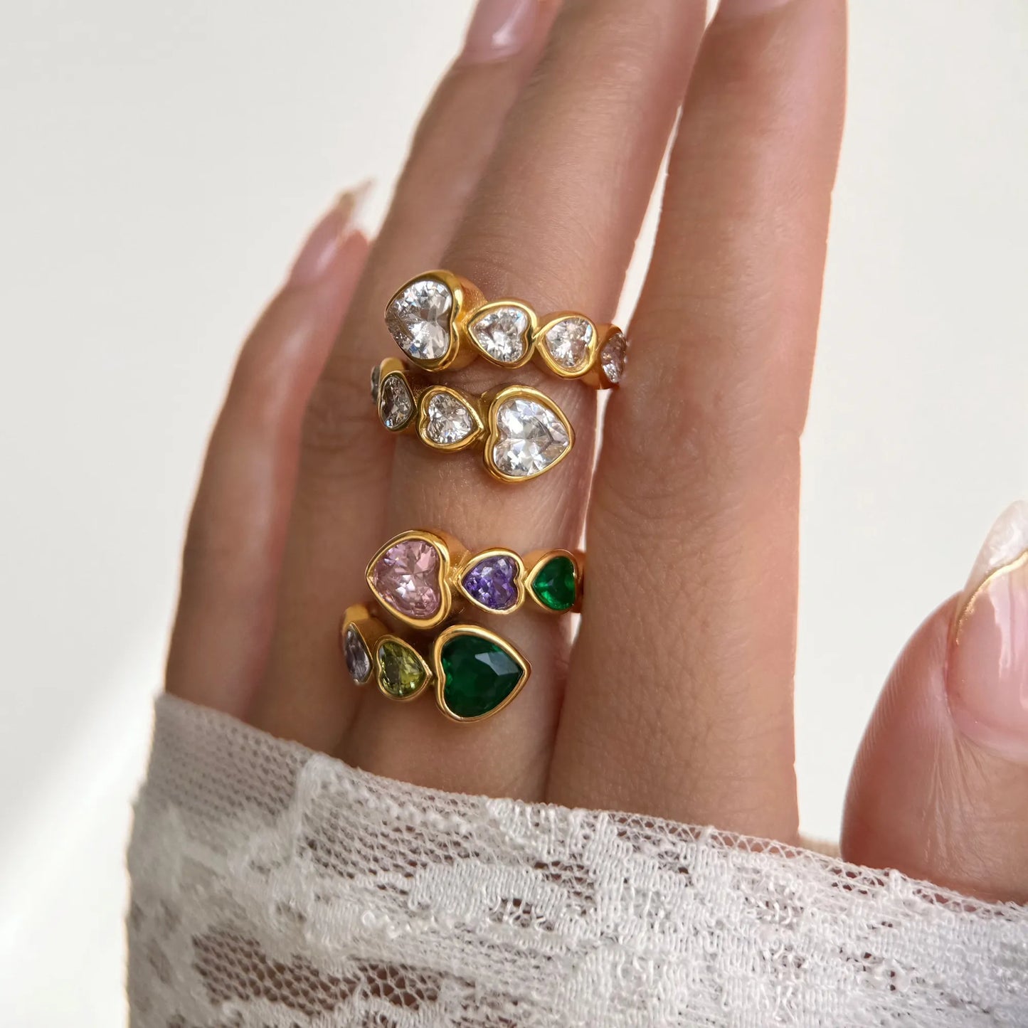 Prsten Luxe Love Heart Colorful