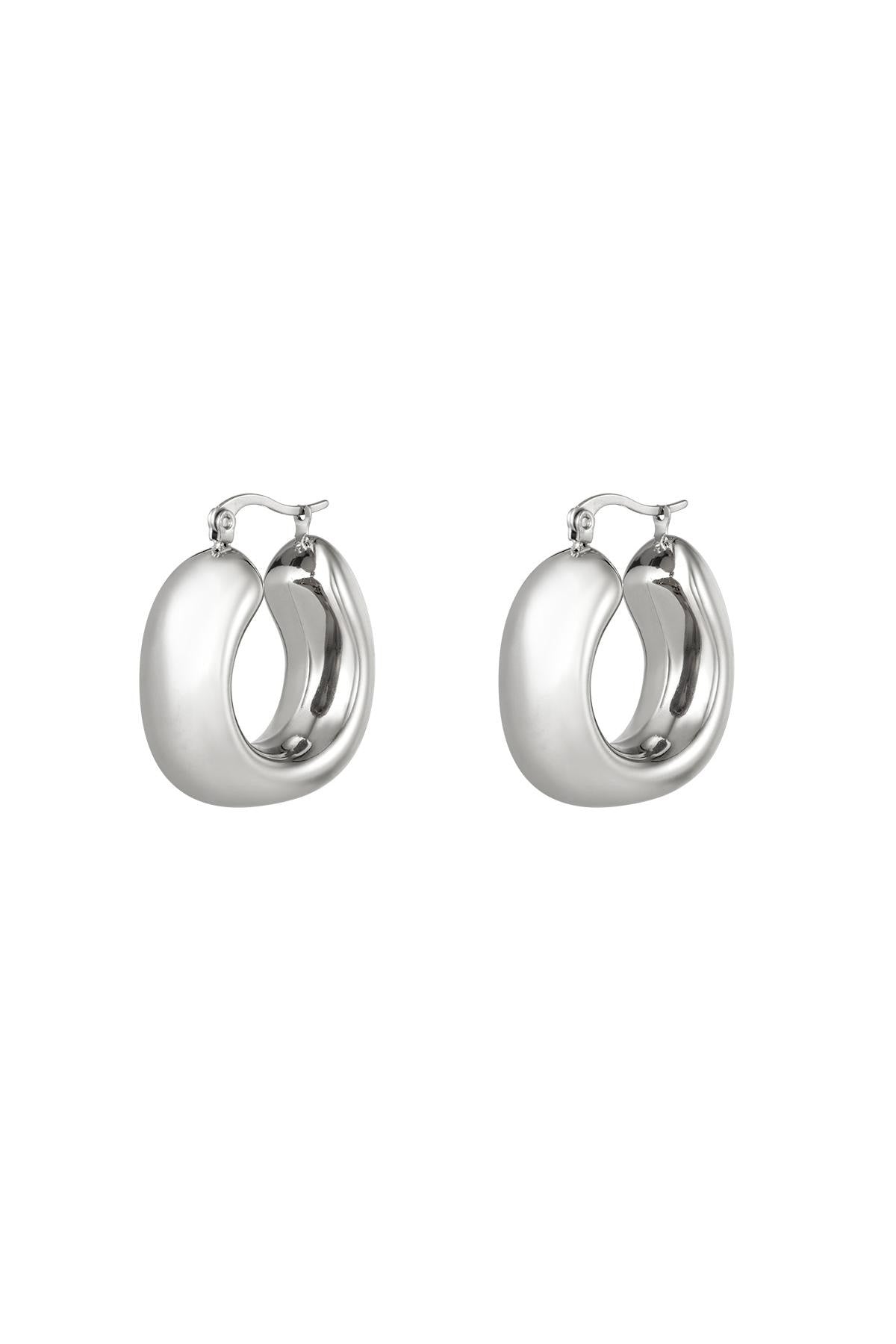 Naušnice Luxe Chunky Hoop - silver