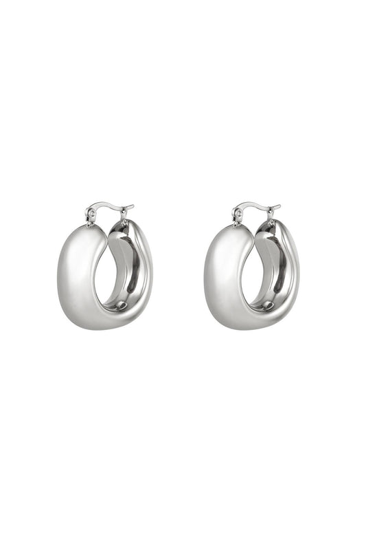 Naušnice Luxe Chunky Hoop - silver