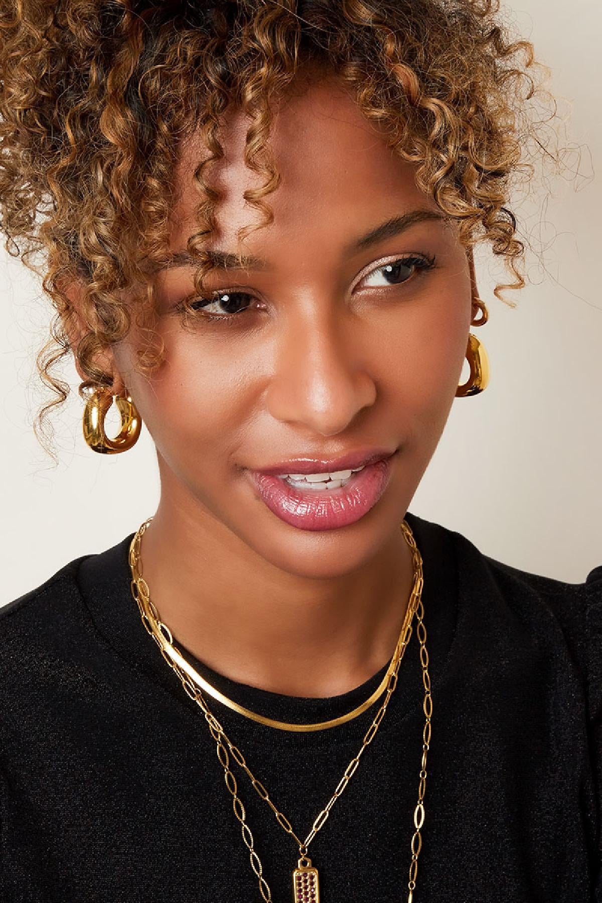 Naušnice Luxe Chunky Hoop - silver