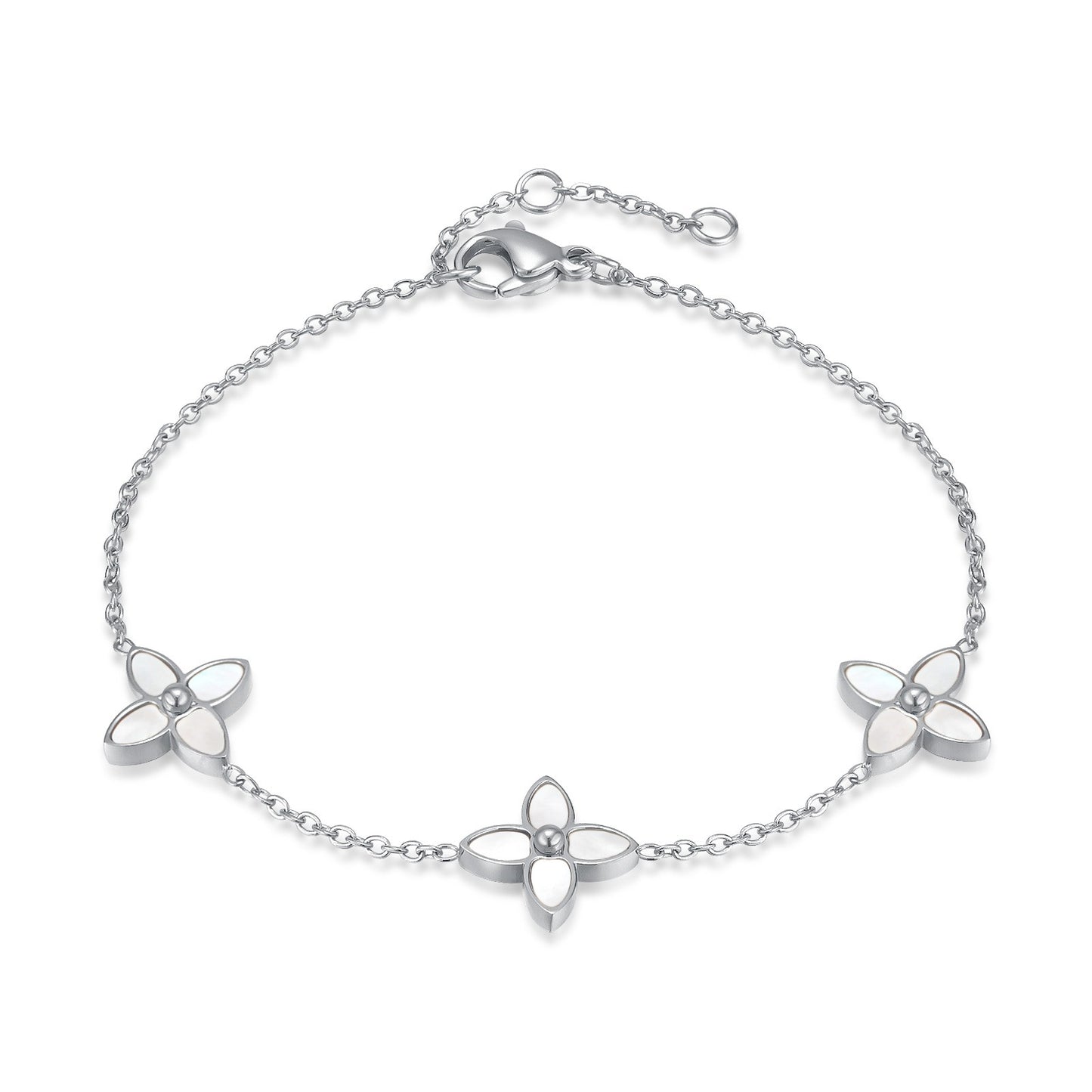 Narukvica Luxe Four Petals - silver