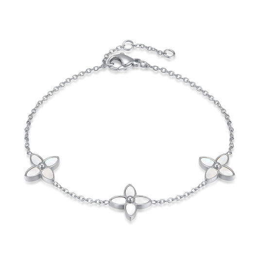 Narukvica Luxe Four Petals - silver