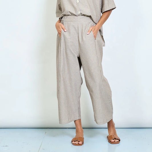 Hlače Joy Pinstripe - Grullo