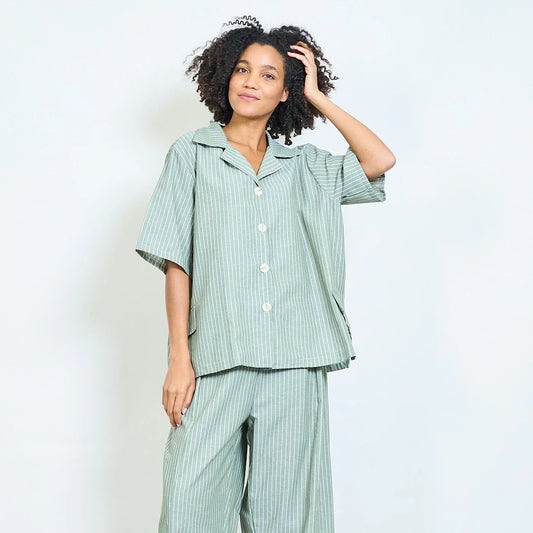 Košulja Joy Vertical Stripe - Olive
