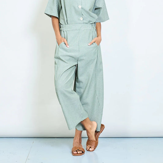 Hlače Joy Pinstripe - Olive