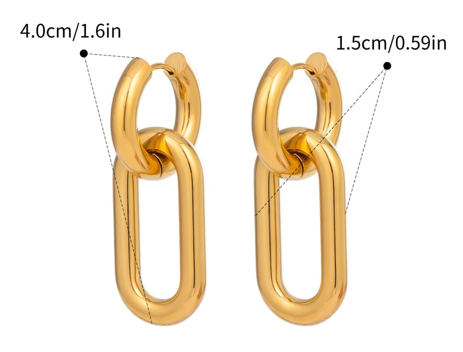 Naušnice Luxe Hoop Circle - gold