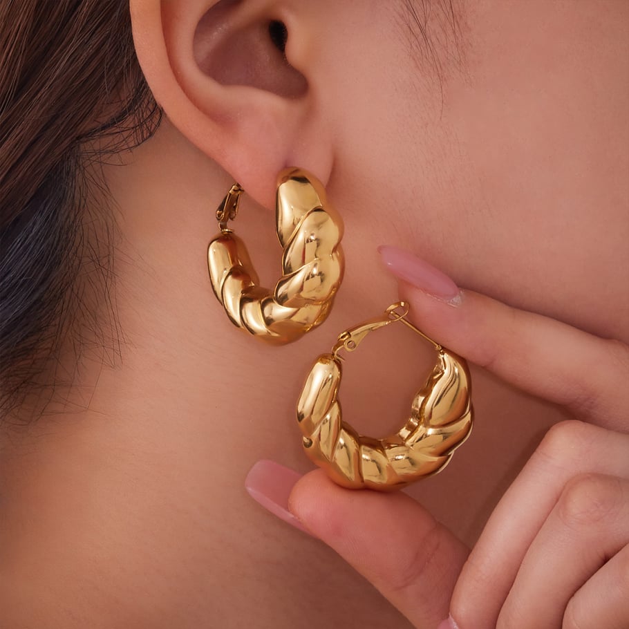 Naušnice Luxe Hoop - silver