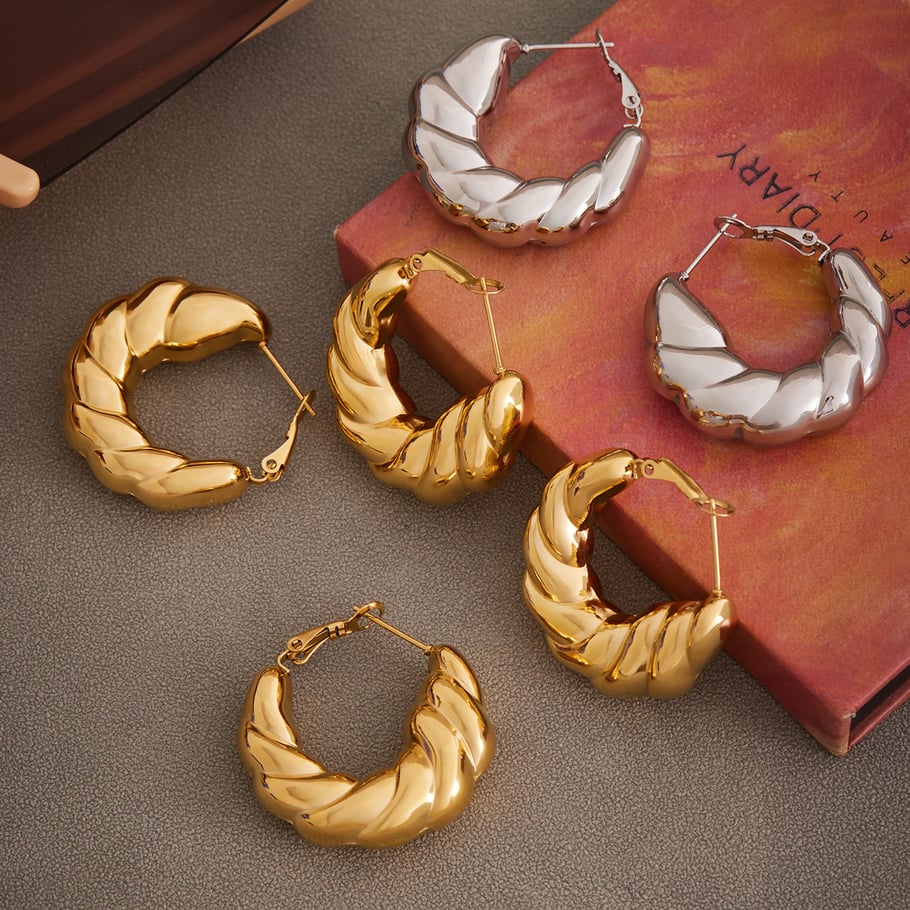 Naušnice Luxe Hoop - silver
