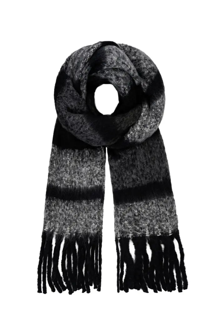 Sciarpa a righe multiple - Nero