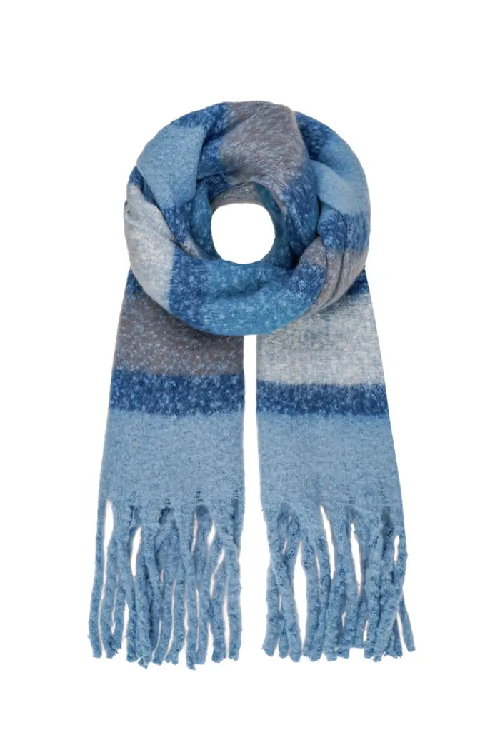 Sciarpa a righe multiple - Blu