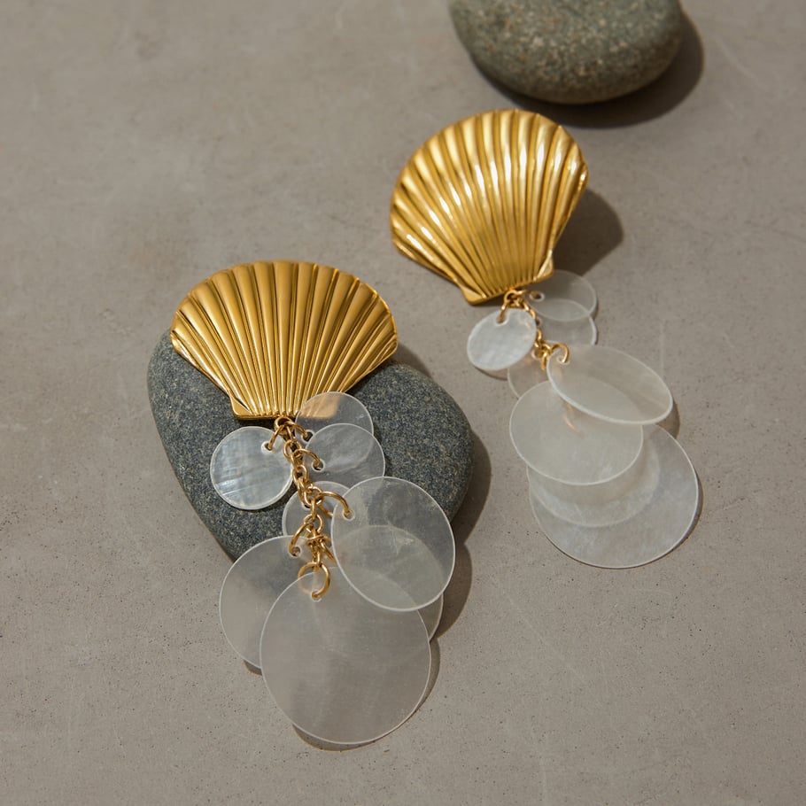 Naušnice Luxe Shell Dangle